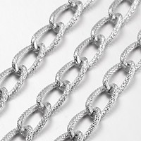 ARRICRAFT Silver Color Plated Aluminium Twisted Chains Curb Chains, Unwelded, 21.8x12.8mm