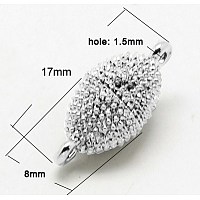 Honeyhandy Alloy Magnetic Clasps, Oval, Silver, 17x8mm, Hole: 1.5mm