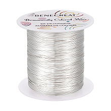 BENECREAT 0.5mm 80M Tarnish Resistant Silver Wire Jewelry Beading Wire for Beading Wrapping and Other Jewelry Craft Making