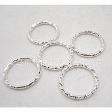 Honeyhandy Iron Textured Jump Rings, Open Jump Rings, for Jewelry Making, Silver, 15x1mm, 18 Gauge, Inner Diameter: 12mm, 1000pcs/bag