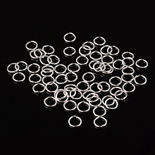 Honeyhandy Open Jump Rings Brass Jump Rings, Cadmium Free & Lead Free, Silver, 8x1mm, 18 Gauge, Inner Diameter: 6mm, about 4300pcs/500g