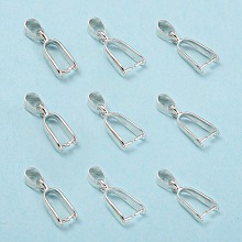 Honeyhandy Brass Ice Pick Pinch Bails, Silver, 20x9mm