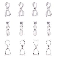 Arricraft About 100 Pieces Brass Pinch Clip Bail Clasp Dangle Charm Bead Pendant Connector Findings Length 12mm for Jewelry Making Silver