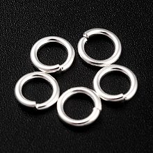 Honeyhandy Rack Plating Brass Jump Rings, Open Jump Rings, Long-Lasting Plated, 925 Sterling Silver Plated, 7x1mm, 18 Gauge, Inner Diameter: 5mm