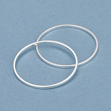 Honeyhandy Brass Linking Rings, Long-Lasting Plated, Round Ring, 925 Sterling Silver Plated, 22x1mm, Inner Diameter: 20mm