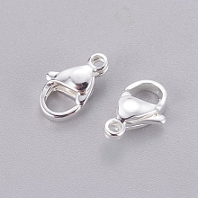 Honeyhandy 304 Stainless Steel Lobster Claw Clasps, Parrot Trigger Clasps, Silver Color Plated, 14.5x9x4mm, Hole: 1.6mm