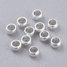 Honeyhandy 201 Stainless Steel Spacer Beads, Rondelle, Silver, 2x1mm, Hole: 1.2mm