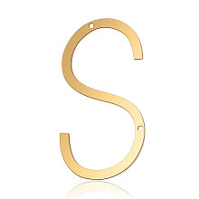 Honeyhandy 201 Stainless Steel Links connectors, Letter, Golden, Letter.S, 37x19.5x1mm, Hole: 1mm