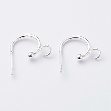 Honeyhandy 304 Stainless Steel Half Hoop Earrings, Silver, 19x15x2.5mm, Pin: 0.7mm