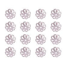 ARRICRAFT 10g Silver Color Flower Brass Bead Spacer Caps, Metal Jewelry Findings, 8x3mm