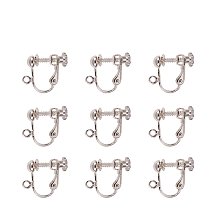 ARRICRAFT 10pcs Silver Brass Clip-on Earring Components for Non-pierced Ears 17x13.5x5mm