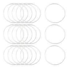 Honeyhandy Brass Linking Rings, Silver Color Plated, 25x1mm