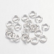 Honeyhandy Brass Jump Rings, Cadmium Free & Lead Free, Open Jump Rings, Silver Color Plated, 20 Gauge, 4x0.8mm, Inner Diameter: 2.4mm, about 1100pcs/50g