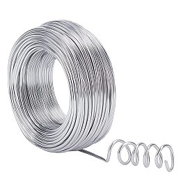 NBEADS 1 Roll Aluminum Wire, 35m Silver Aluminum Modelling Craft Wire for JewelryCraft, Modelling Making, Armatures and Sculpture, 2.5mm(10 Gauge) in Diameter