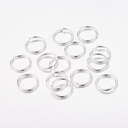 Honeyhandy Open Jump Rings Brass Jump Rings, Cadmium Free & Lead Free, Silver, 10x1mm, 18 Gauge, Inner Diameter: 8mm, about 2600pcs/500g