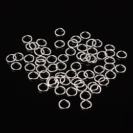 Honeyhandy Open Jump Rings Brass Jump Rings, Cadmium Free & Lead Free, Silver, 8x1mm, 18 Gauge, Inner Diameter: 6mm, about 4300pcs/500g