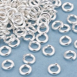 Honeyhandy Rack Plating Brass Jump Rings, Open Jump Rings, Long-Lasting Plated, 925 Sterling Silver Plated, 4x1mm, 18 Gauge, Inner Diameter: 2mm