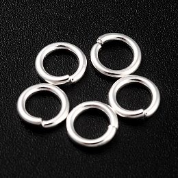 Honeyhandy Rack Plating Brass Jump Rings, Open Jump Rings, Long-Lasting Plated, 925 Sterling Silver Plated, 6x1mm, 18 Gauge, Inner Diameter: 4mm