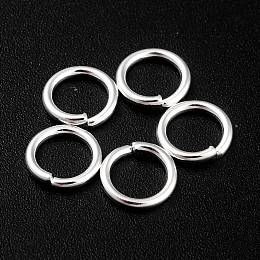 Honeyhandy Rack Plating Brass Jump Rings, Open Jump Rings, Long-Lasting Plated, 925 Sterling Silver Plated, 8x1mm, 18 Gauge, Inner Diameter: 6mm