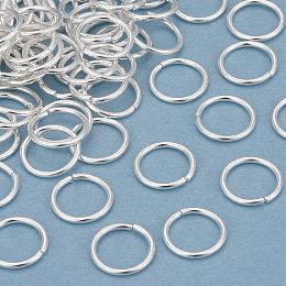 Honeyhandy Rack Plating Brass Jump Rings, Open Jump Rings, Long-Lasting Plated, 925 Sterling Silver Plated, 10x1mm, 18 Gauge, Inner Diameter: 8mm