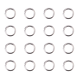 PandaHall Elite Silver Diameter 7mm Brass Jump Rings Close but Unsoldered Jewelry Making Findings, about 400pcs/bag