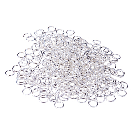 PandaHall Elite 360pcs Brass Jump Rings Close but Unsoldered Silver 8x1mm