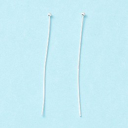 Honeyhandy Brass Ball Head Pins, Cadmium Free & Lead Free, Silver, 50~50.5mm, Head: 1.8mm, Pin: 0.5mm, 24 Gauge