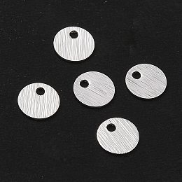 Honeyhandy Brass Charms, Flat Round, 925 Sterling Silver Plated, 6x0.5mm, Hole: 1.2mm