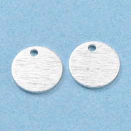 Honeyhandy Brass Charms, Flat Round, 925 Sterling Silver Plated, 8x1mm, Hole: 1.2mm