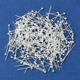 Honeyhandy Brass Ball Head pins, Cadmium Free & Lead Free, Silver, 20x0.5mm, 24 Gauge, Head: 2mm