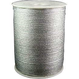 PH PandaHall 880Yards/Roll Polyester Sparkle Ribbon Double Sided Ribbon Silver Metallic Color Ribbon for Bracelets Necklaces Bows Gifts Wedding Wrap Decoration 1/8"(3mm)