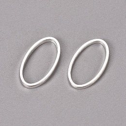 Honeyhandy Brass Linking Rings, Oval, Silver Color Plated, about 8mm wide, 16mm long, 1mm thick