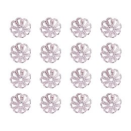 ARRICRAFT 10g Silver Color Flower Brass Bead Spacer Caps, Metal Jewelry Findings, 8x3mm