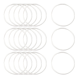 Honeyhandy Brass Linking Rings, Silver Color Plated, 25x1mm