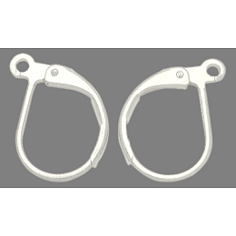 Honeyhandy Silver Color Plated Earring Findings, with Loop Brass Leverback Earring Findings, with Loop, Lead Free and Cadmium Free, Size: about 10mm wide, 15mm long, hole: 1mm