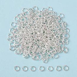 Honeyhandy 90pcs Silver Color Plated Brass Jump Rings, Cadmium Free & Lead Free, Open Jump Rings, 18 Gauge, 6x1mm, Inner Diameter: 4mm, about 90pcs/10g