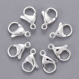 Honeyhandy 304 Stainless Steel Lobster Claw Clasps, Parrot Trigger Clasps, Silver Color Plated, 13x8x4mm, Hole: 1.2mm