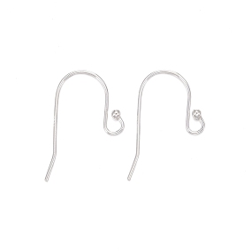 Honeyhandy 925 Sterling Silver Earring Hooks, Carved 925, Silver, 20~21.5x11x1.5mm, Pin: 0.7mm