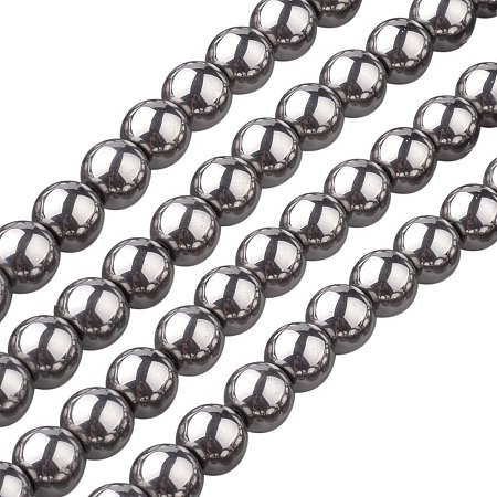 NBEADS 10 Strands Silver Plated Round Electroplate Glass Strands with 8mm in diameter, hole: 1mm,about 42pcs/strand