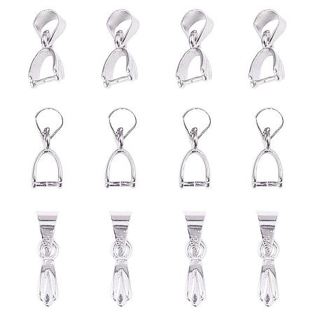 ARRICRAFT About 100 Pieces Iron Pinch Clip Bail Clasp Dangle Charm Bead Pendant Connector Findings Length 15mm for Jewelry Making Silver