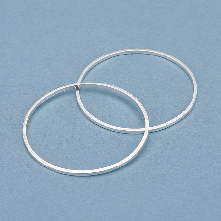 Honeyhandy Brass Linking Rings, Long-Lasting Plated, Round Ring, 925 Sterling Silver Plated, 30x1mm, Inner Diameter: 28mm