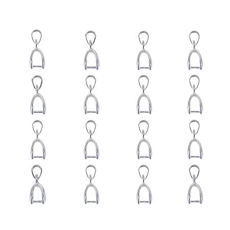 ARRICRAFT 200Pcs Brass Clasp Bails Dangle Charms Jewelry Findings Beads Pendant Bail Pinch Clip Connectors Silver 20x7mm