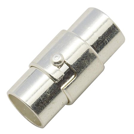 ARRICRAFT 50 Sets Silver Column Brass Magnetic Screw Clasps 15x5mm, Hole: 4mm