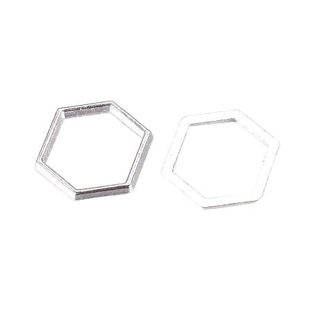 ARRICRAFT 100pcs Hexagon Shape Alloy Linking Rings for Earring Pendant DIY Jewelry Making, Silver