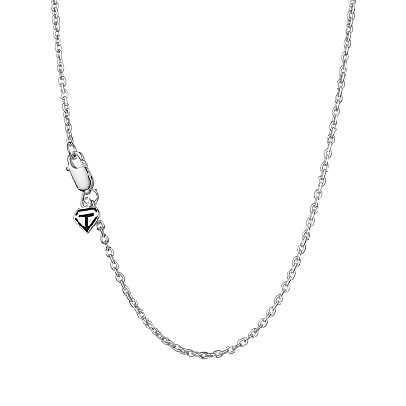 TINYSAND Elegant 925 Sterling Silver Basic Chain Necklaces, with Lobster Claw Clasp, Platinum, 18.5 inch