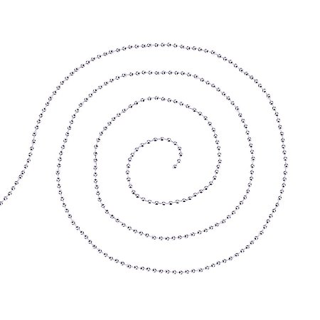 NBEADS 10M 2.4mm in Diameter Silver Iron Ball Bead Chains, Dog Tag Link Ungelded Ball Chain Necklace for Jewelry Making and Craft Ideas