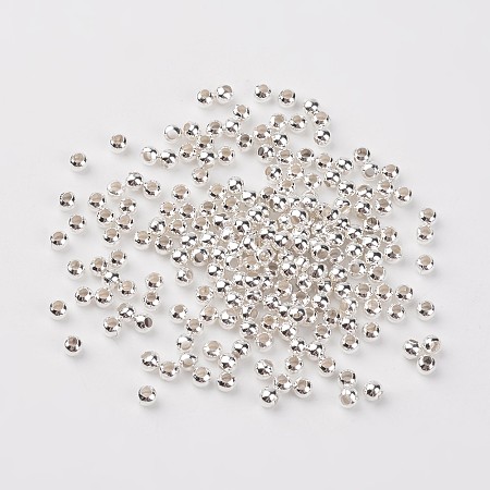 Honeyhandy Iron Spacer Beads, Round, Silver Color Plated, 3mm in diameter, 3mm thick, Hole: 1.2mm, about 808pcs/40g