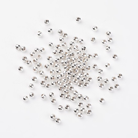 ARRICRAFT Iron Spacer Beads, Silver Color Plated, Round, 4mm, Hole: 1.5mm, about 529pcs/50g