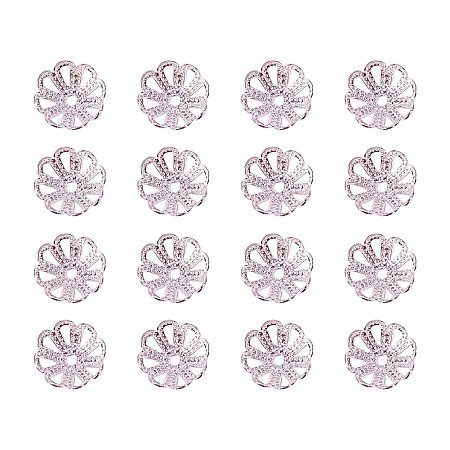 ARRICRAFT 10g Silver Color Flower Brass Bead Spacer Caps, Metal Jewelry Findings, 8x3mm