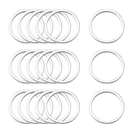 Honeyhandy Brass Linking Rings, Silver Color Plated, 10x1mm